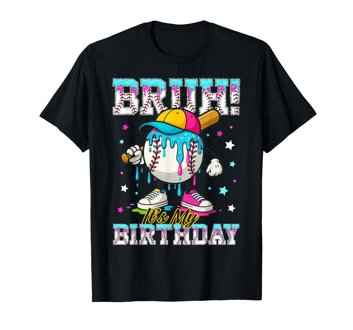 Bruh Its My Birthday Ice Cream Baseball Drip Boys Bday Party T-Shirt