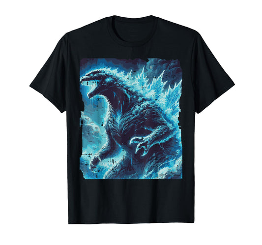 Japanese Blue Kaiju Monster Art Men Boys Kids Youth Teens T-Shirt