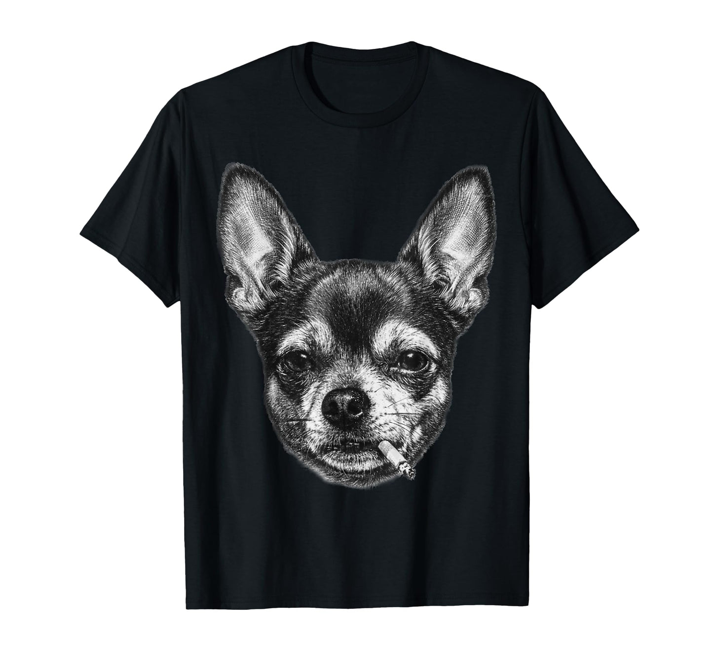 Dog Smoking Cigarette Funny Chihuahua Meme Vintage T-Shirt