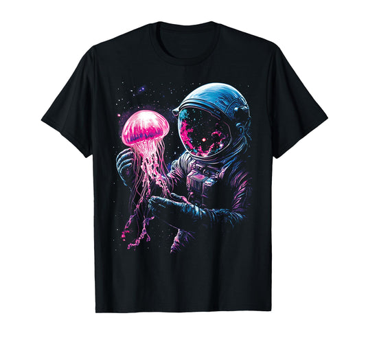 Astronaut Jellyfish Outer Space Explorer Galaxy Science Men T-Shirt