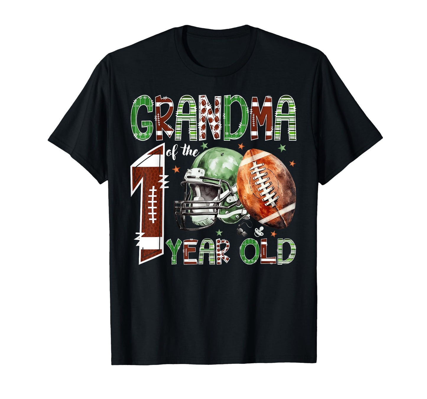 Grandma of The 1 Year Old Football Lover 1st Birthday Boy T-Shirt