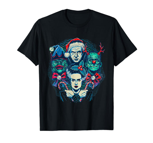 Vintage Funny Frankenstein Monsters Mash Spooky Christmas T-Shirt