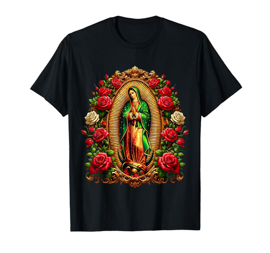 Virgen De Guadalupe Sant Mary Christian Religious T-Shirt