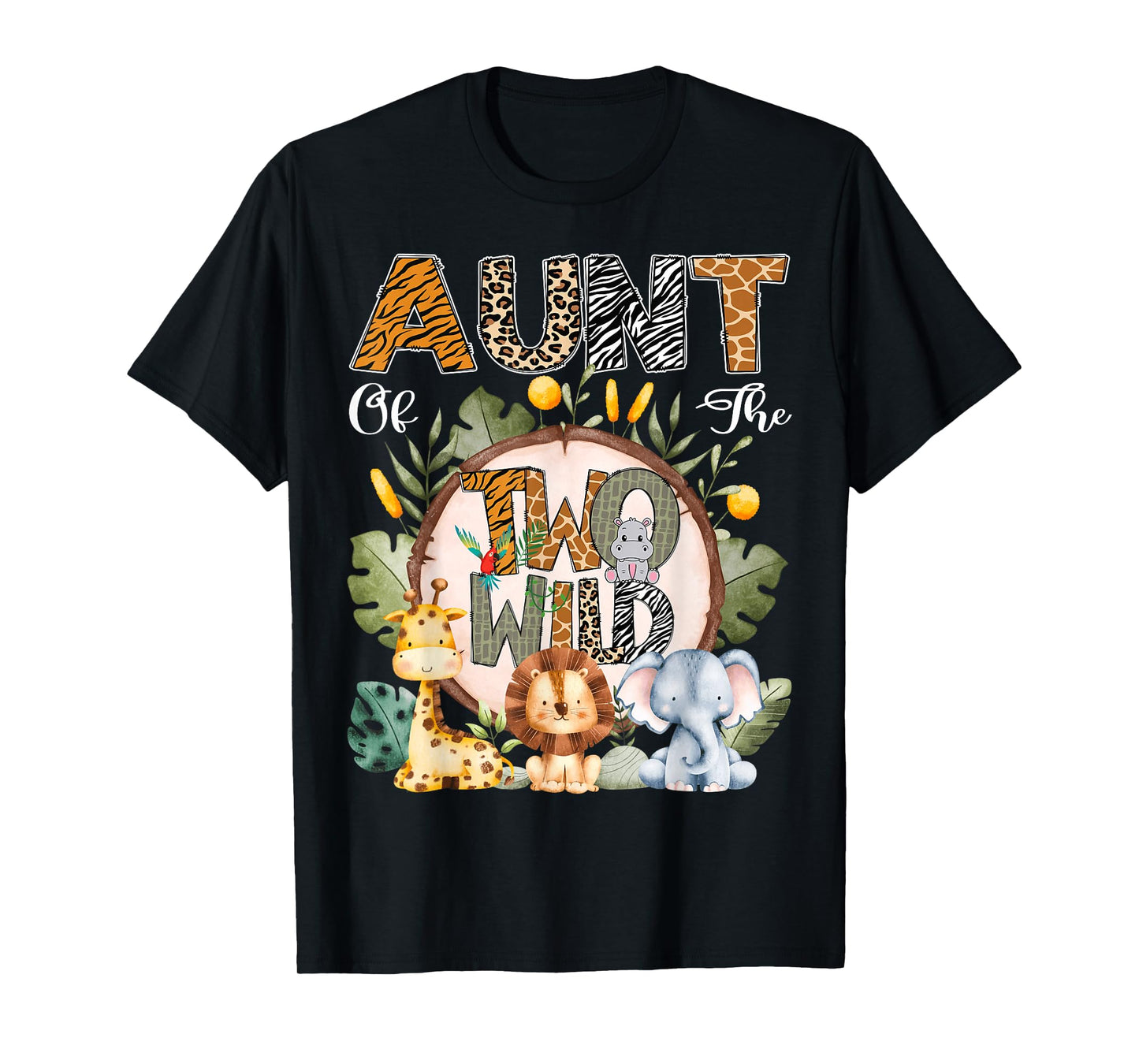 Aunt Of The Two Wild Animal Safari 2Nd Birthday Party T-Shirt