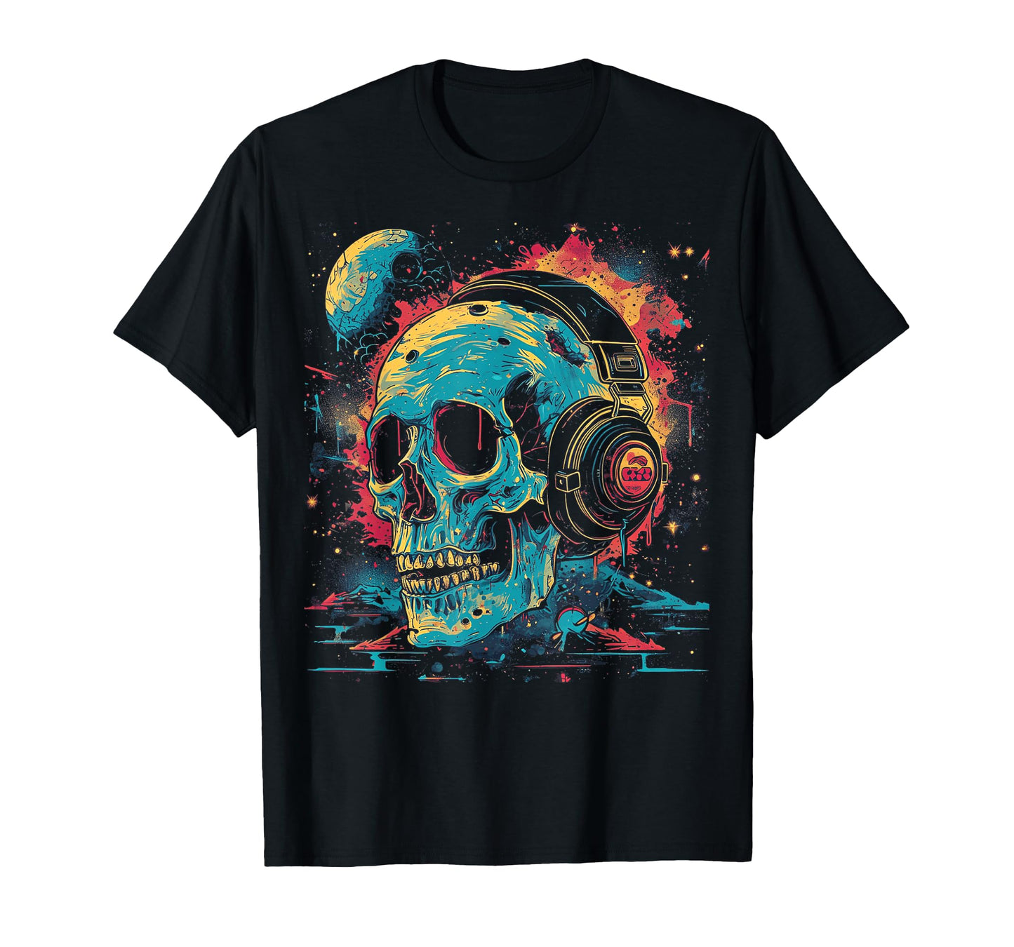 Cosmic Skull DJ | Men Women T-Shirt (S-6XL) | Graphic T-Shirt