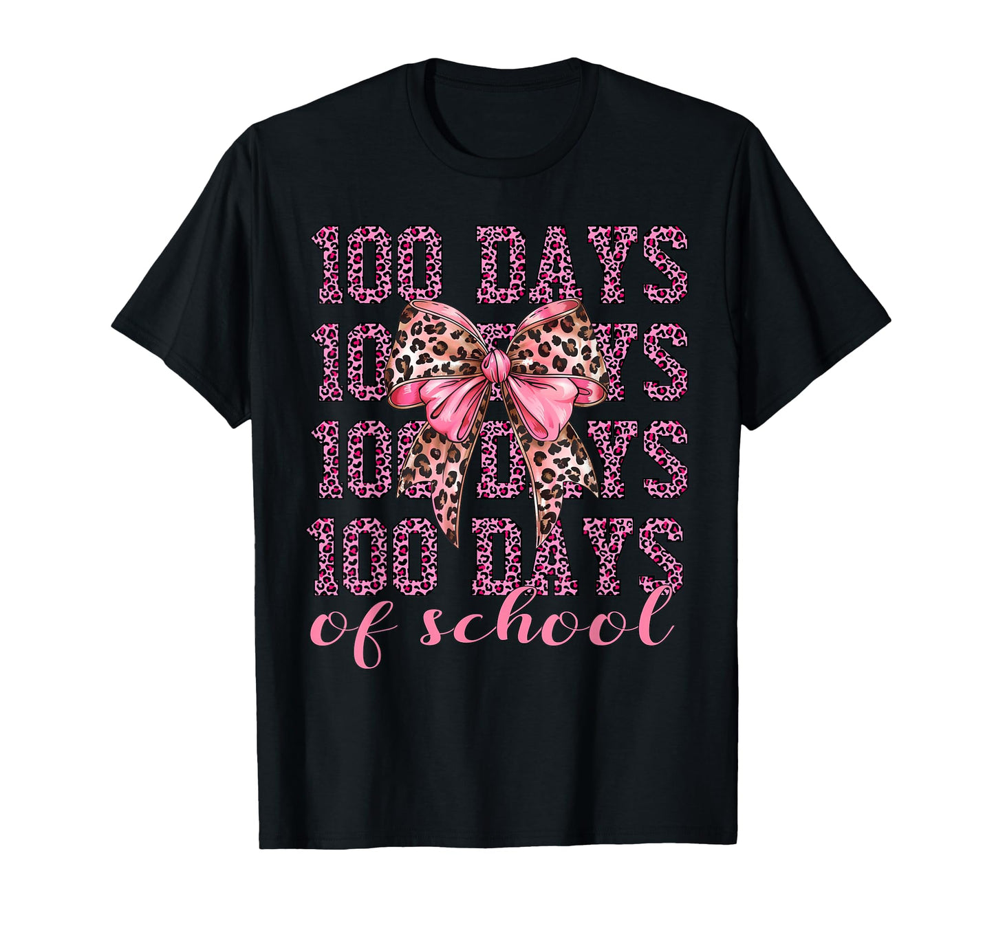 I Survived 100 Days of School 100th Day of School Leopard T-Shirt