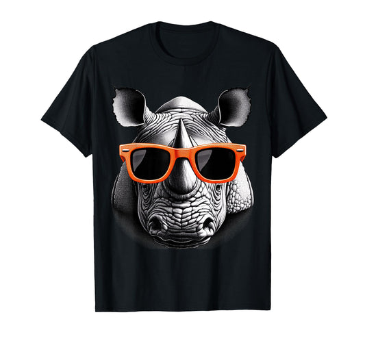 Cool Rhino Wearing Sunglasses Graphic Art T-Shirt