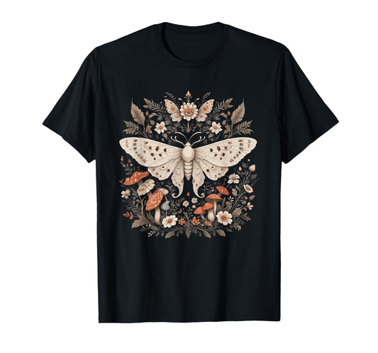 Cute Fairycore Floral Moth Aesthetic Girls Women Cottagecore T-Shirt