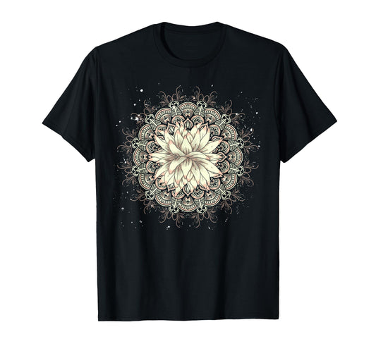 Buddhist Flower Blossom Prana Art Spiritual Lotus Mandala T-Shirt