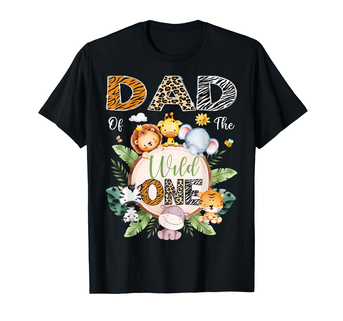 Dad Of The Wild One 1St Birthday Safari Jungle Animal T-Shirt