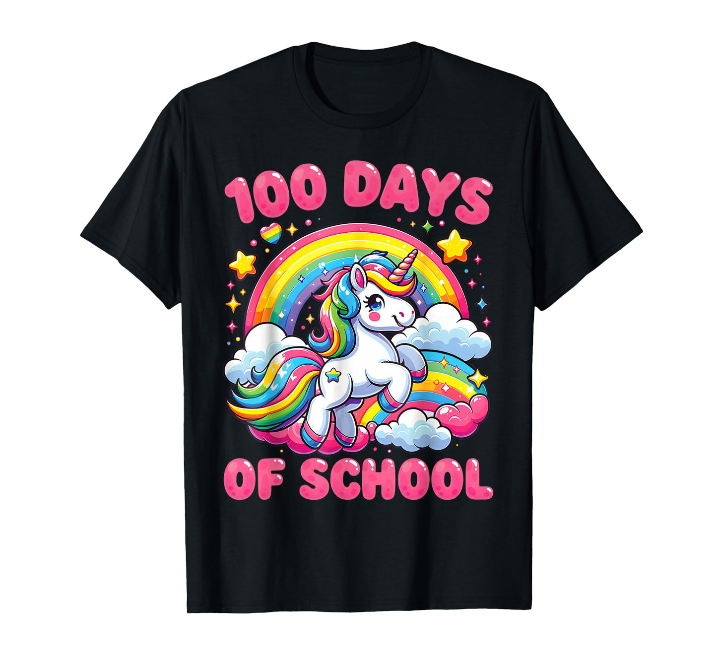 100 Days of School Unicorn Girls Teacher 100th Day of School T-Shirt