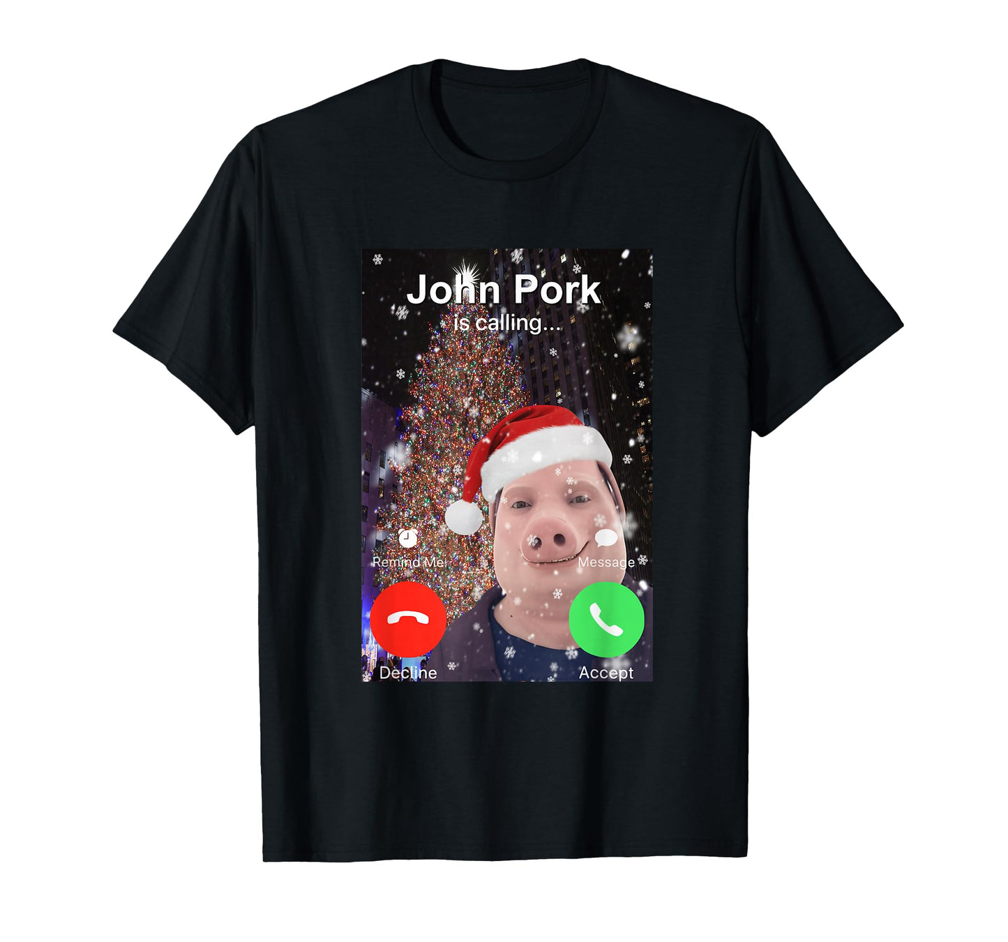 John Pork is Calling Funny Christmas Dih Brainrot Meme T-Shirt