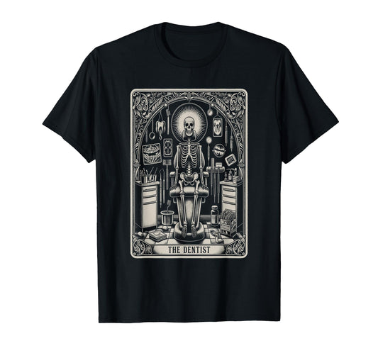 Funny Skeleton Yoga Dental Hygienist Tooth Dentist Halloween T-Shirt