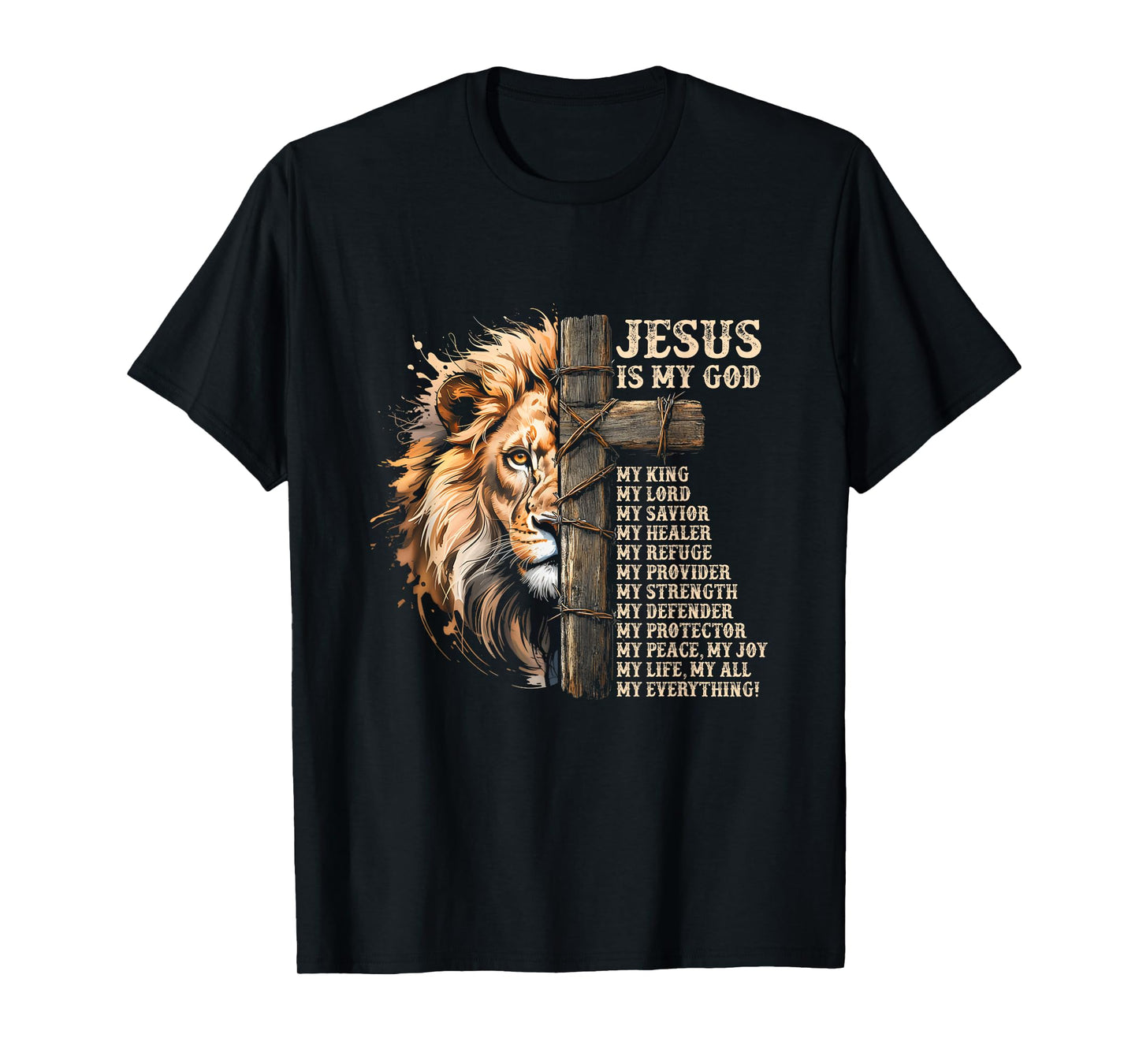 Lion of Judah Faith in Christ Inspirational Christian Bible T-Shirt