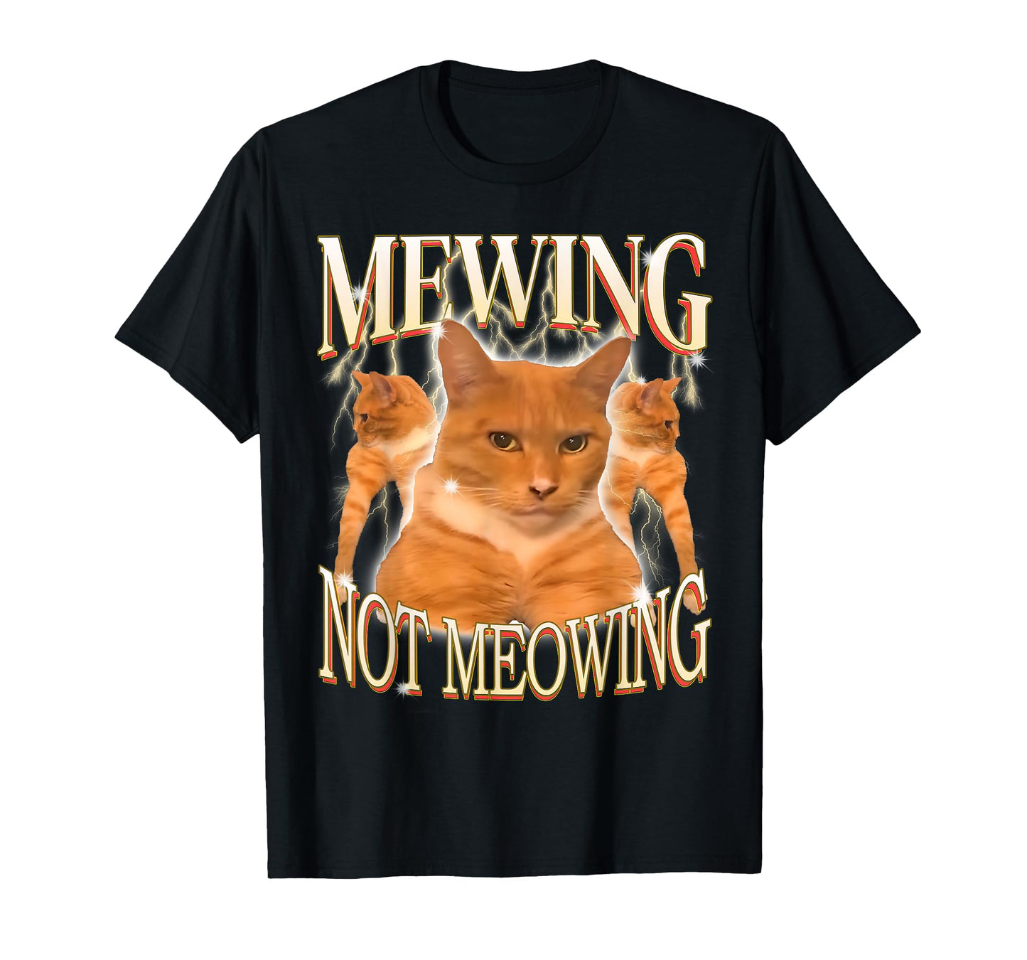 Funny Cat Meme Mewing Not Meowing Cat Trend Gen Z Cat Lover T-Shirt