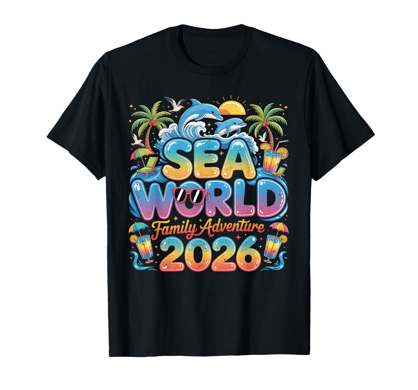 Sea World Family Adventure 2026 Tropical Vacation Trip T-Shirt