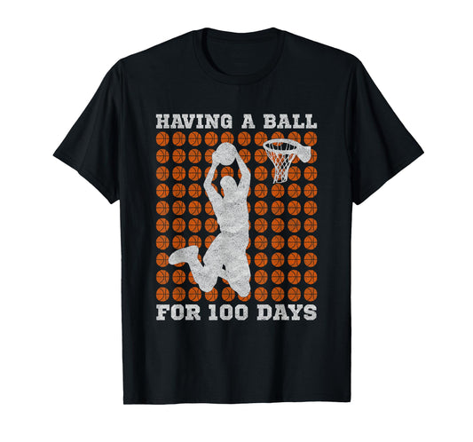 100 Days of School Basketball 100th Day Balls for Kids T-Shirt
