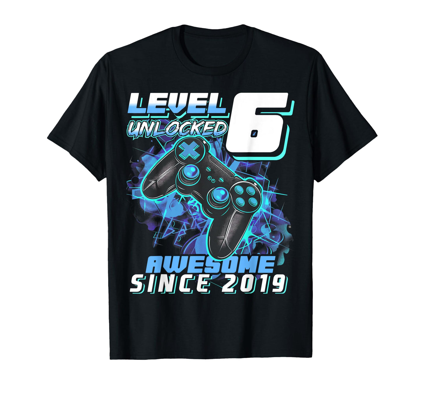 6th Birthday Boy Level 6 Gamer 6 Year Video Game Party T-Shirt