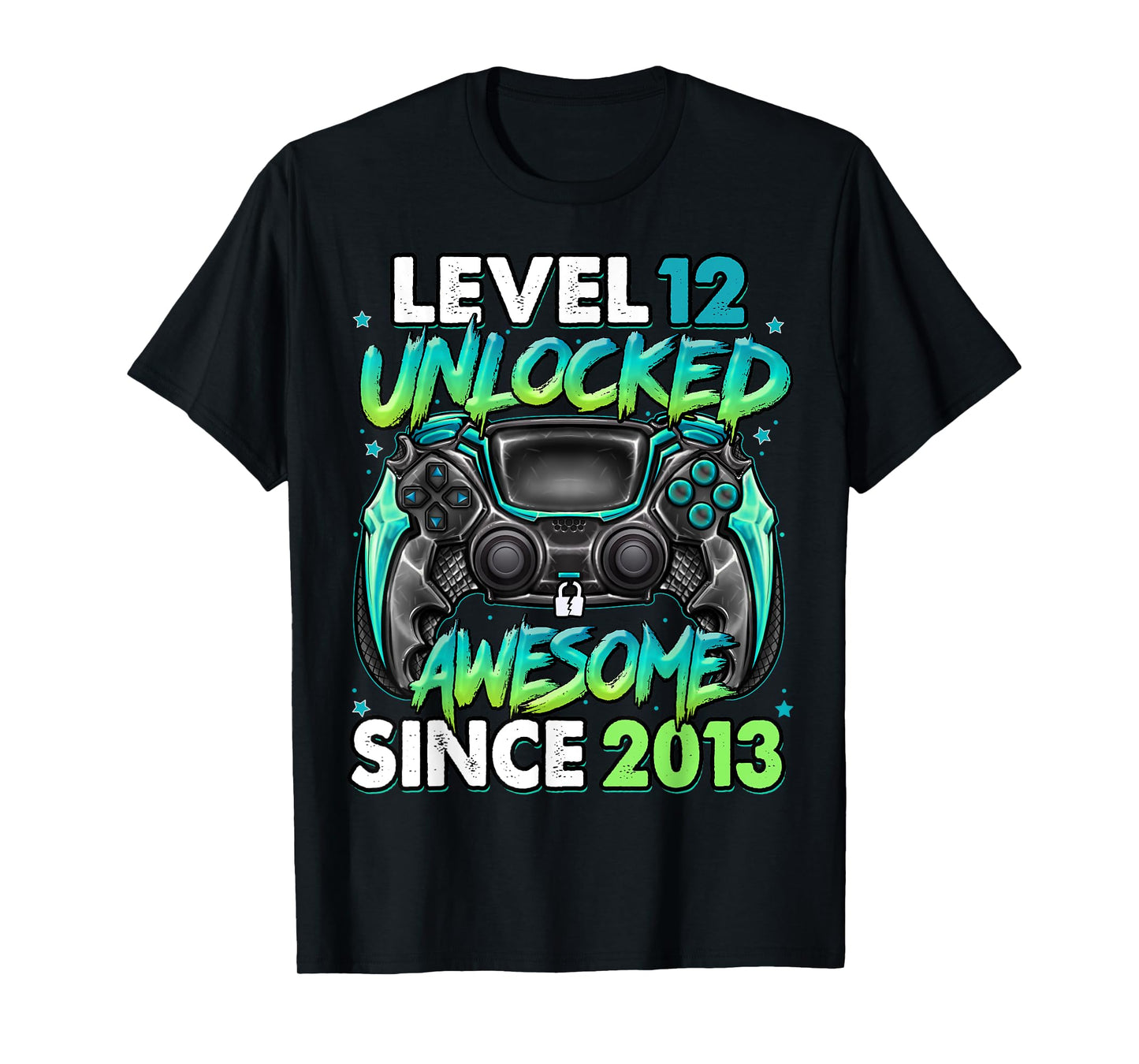 Level 12 Unlocked Awesome Since 2013 12th Birthday Gaming T-Shirt