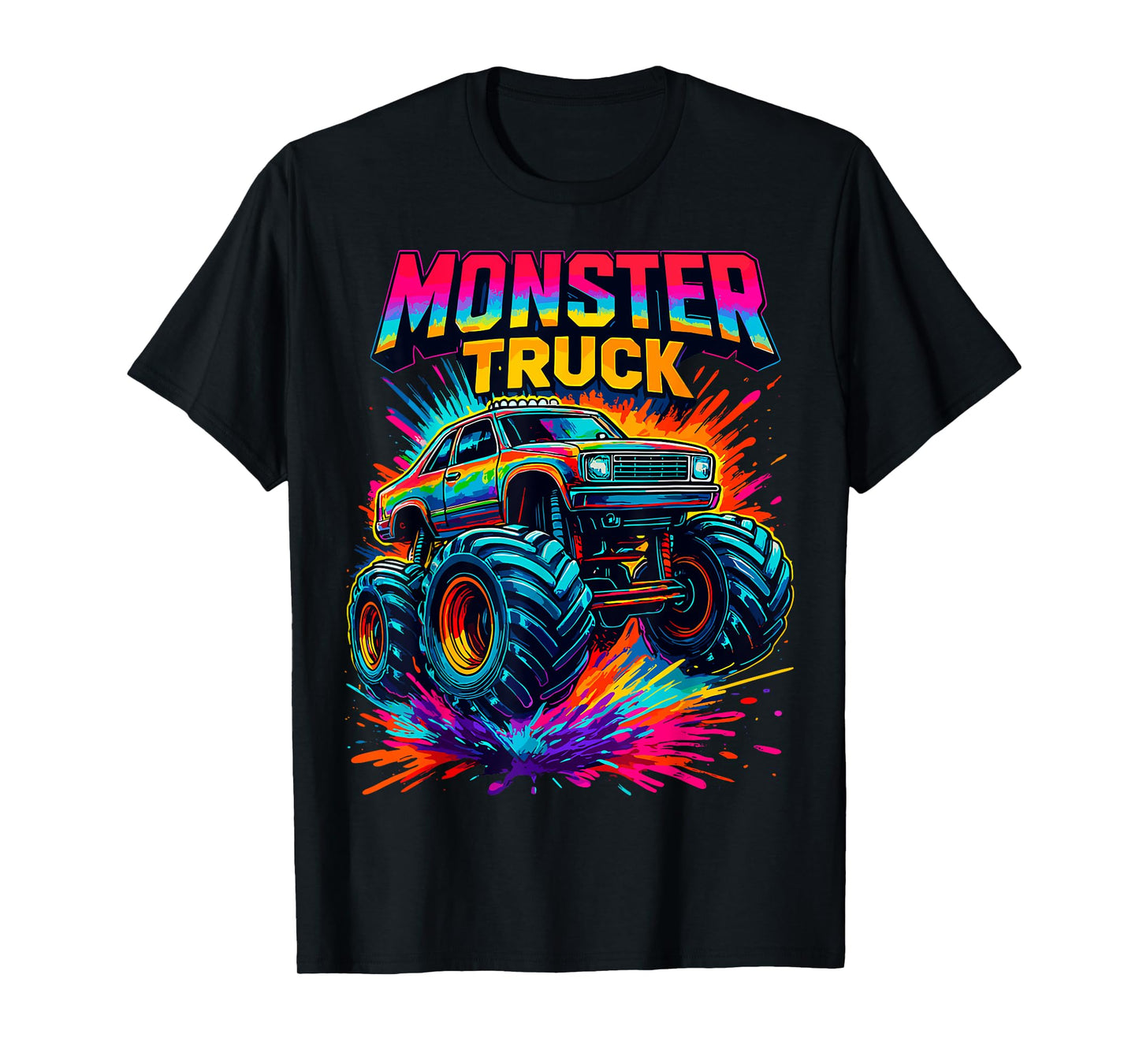 Monster Truck Birthday Party Colorful Monster Trucks T-Shirt