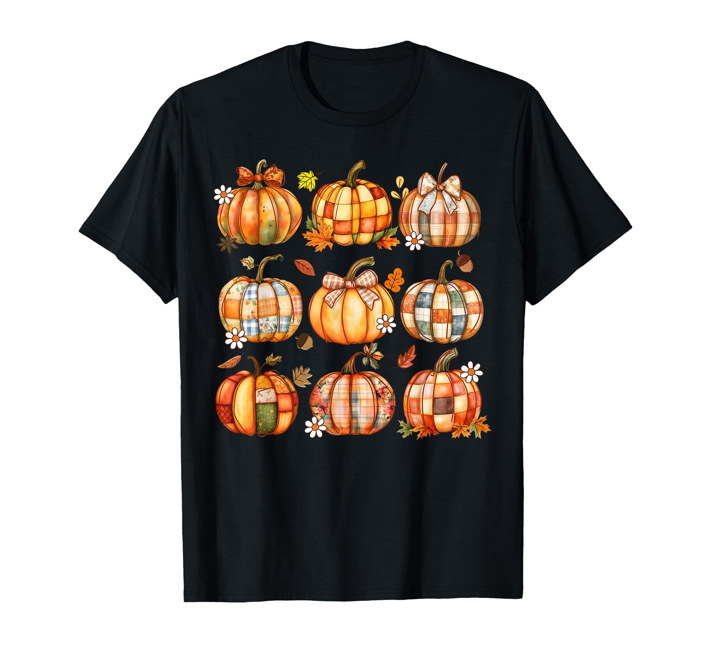 Coquette Bow Pumpkin Thanksgiving Fall Girl Women T-Shirt