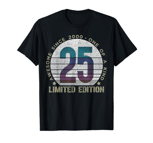 25 Year Old Gifts Vintage 2000 Limited Edition 25th Birthday T-Shirt