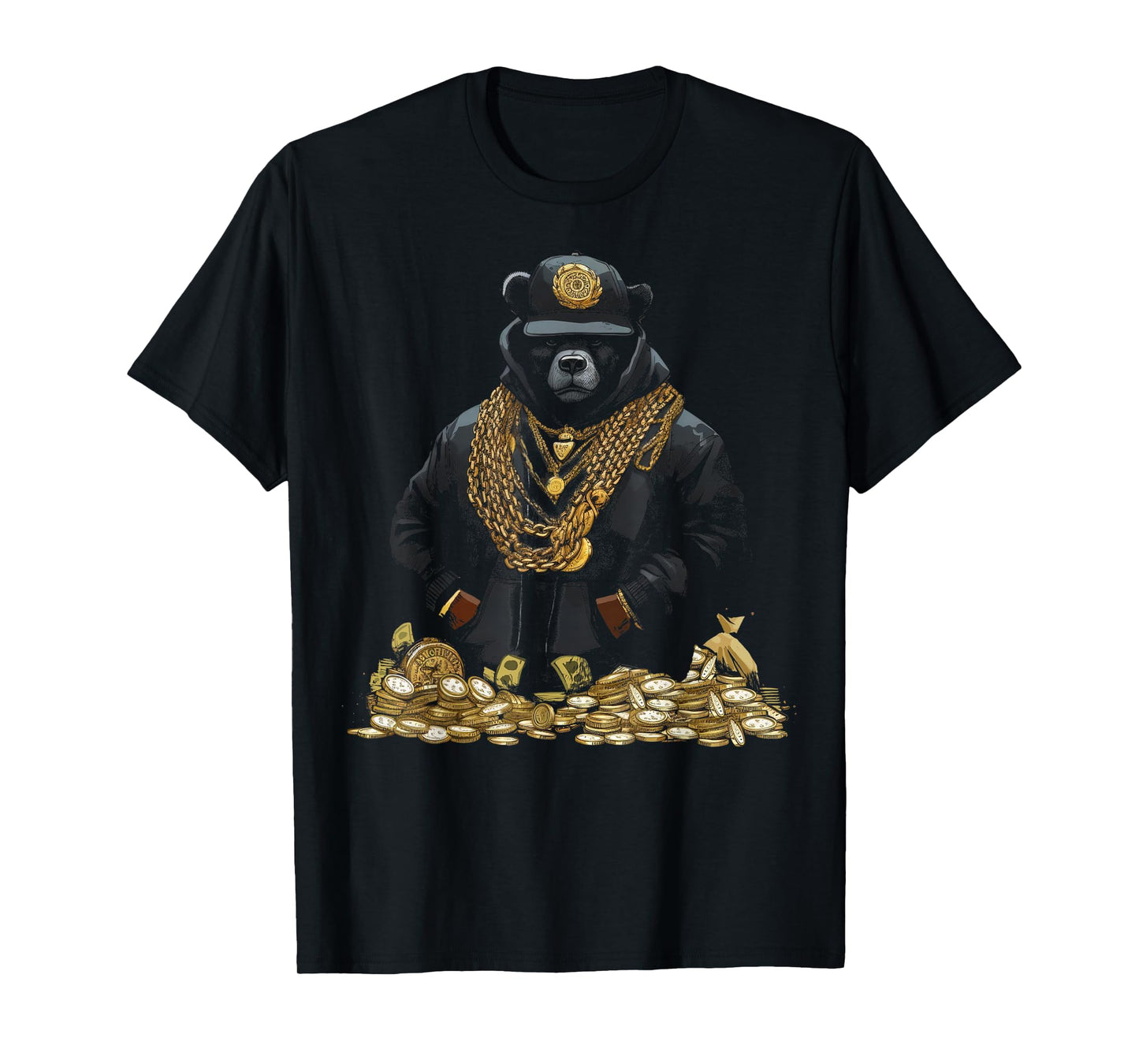 Hip Hop Bear And Gold T-Shirt