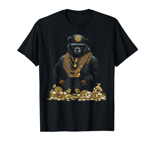 Hip Hop Bear And Gold T-Shirt