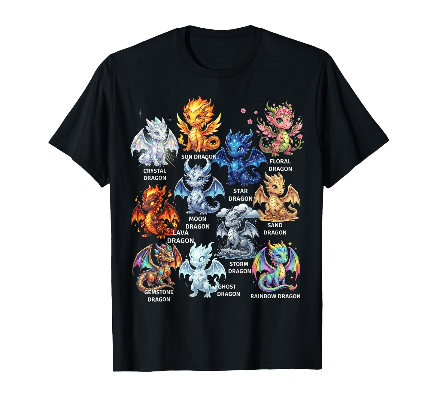Dragon Types Fantasy Mythology Dragons Boys Girl Kid Toddler T-Shirt