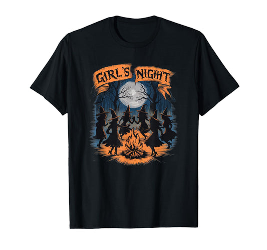 Girls' Night Witch Coven Halloween Design Spooky Fun Artwork T-Shirt