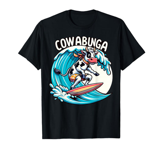 Cowabunga Beach Surfing Cow Surfingboard Surfboard T-Shirt