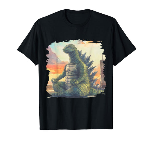 Kaiju Meditating Meditation Yoga Japanese Anime T-Shirt