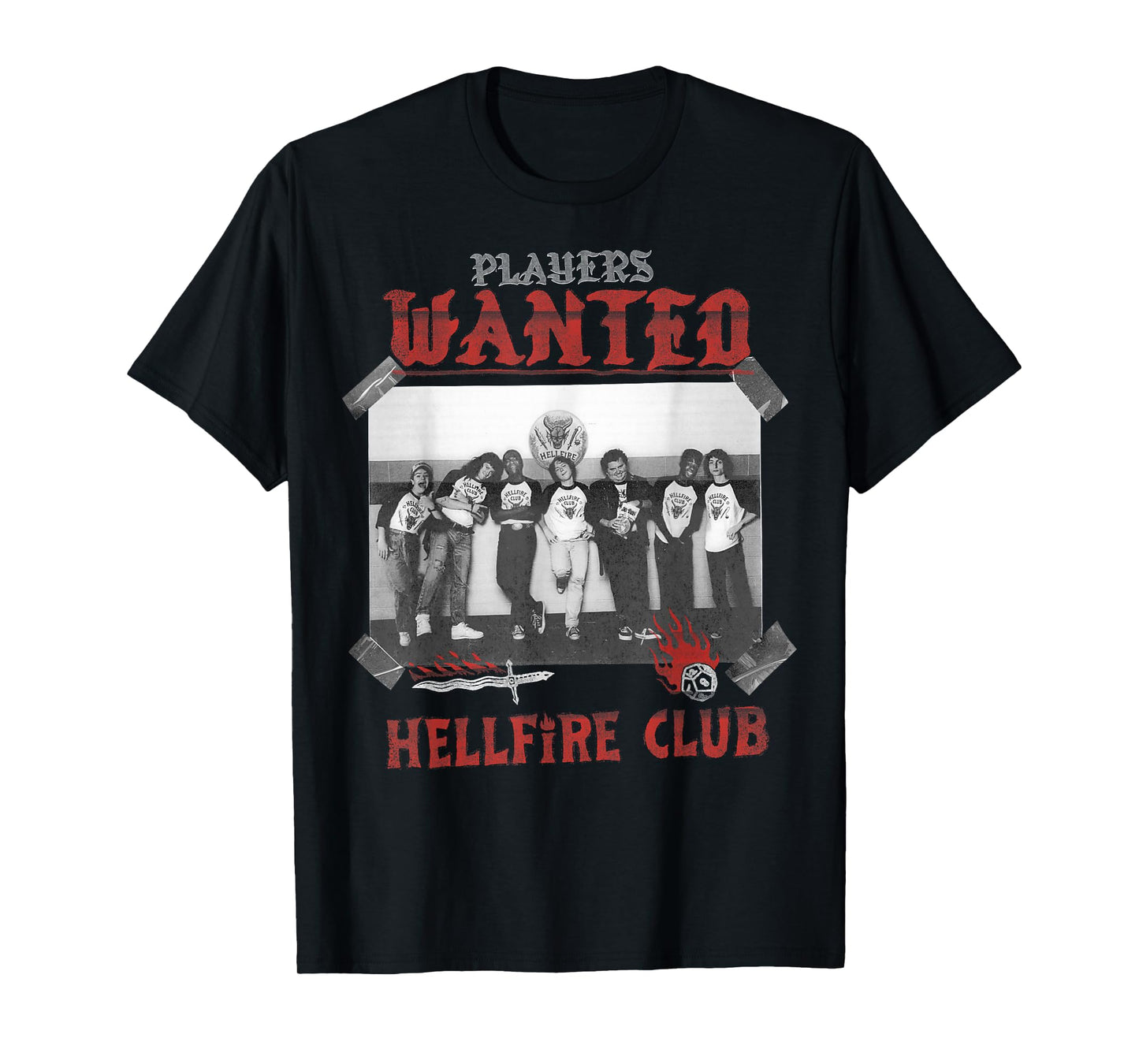 Stranger Things Hellfire Club Eddie Dustin Players Wanted T-Shirt