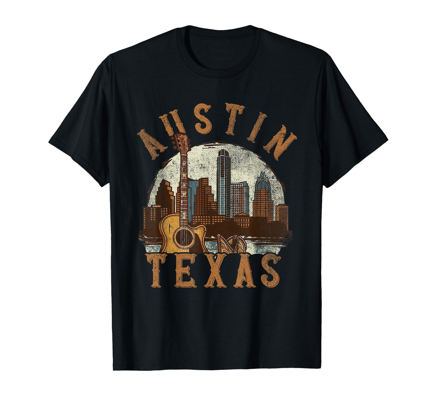 Austin Texas TX | Guitar skyline T-Shirt