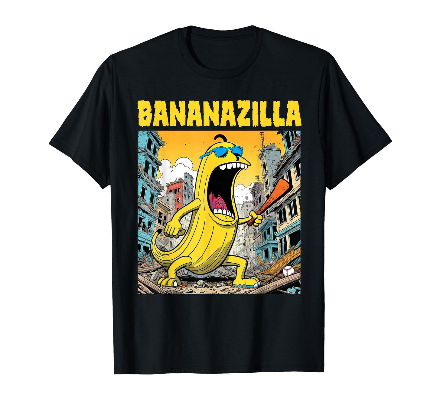 Bananazilla Banana Baseball Monster Bananas Kids Youth Boys T-Shirt