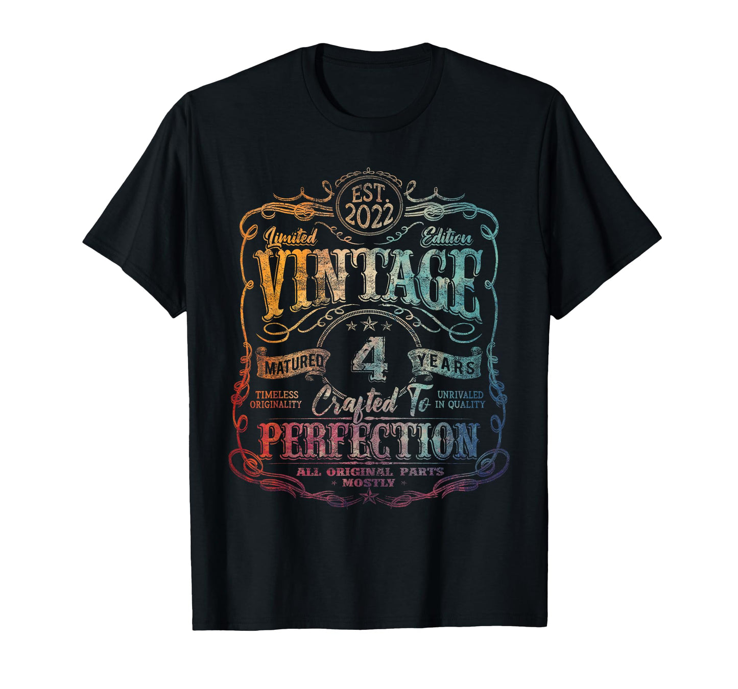 Vintage 2022 Limited Edition Shirt 4 Year Old 4th Birthday T-Shirt