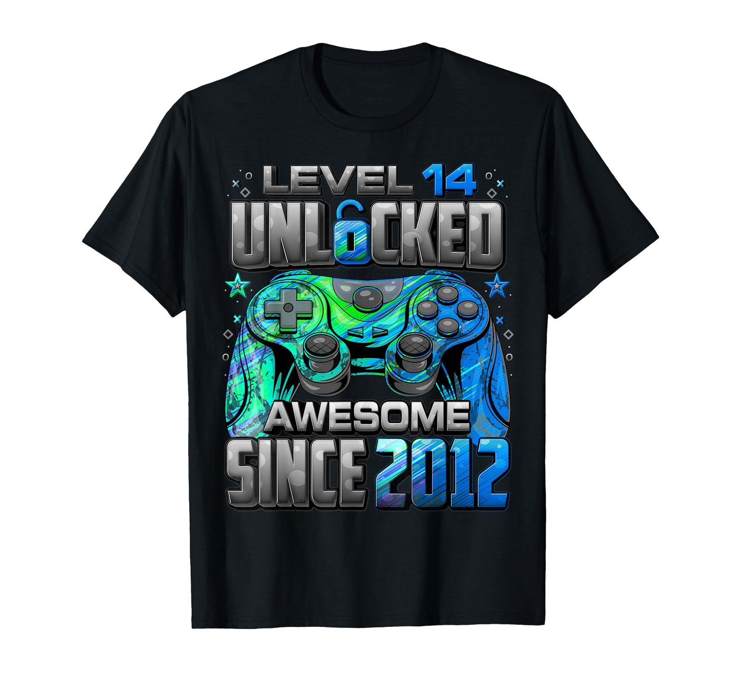 Level 14 Unlocked Awesome Since 2012 14th Birthday Gaming T-Shirt