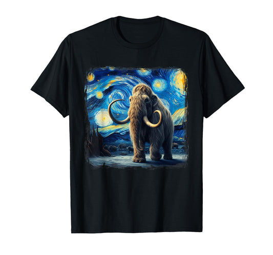 Woolly Mammoth Starry Night Funny Woolly Mammoth T-Shirt