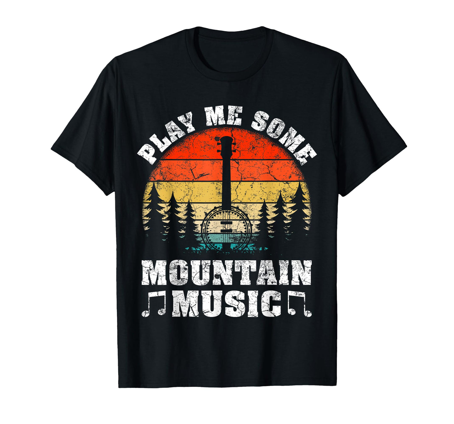 Vintage Play Me Some Mountain Music Mandolin T-Shirt