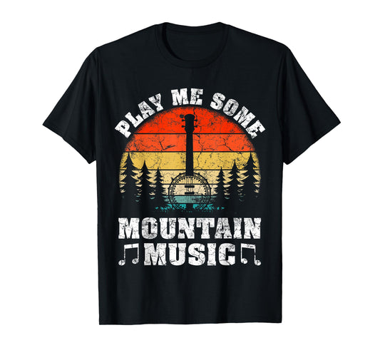 Vintage Play Me Some Mountain Music Mandolin T-Shirt