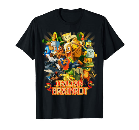 All Brainrot Italian Anime Cute Friends for Teens Kids Youth T-Shirt