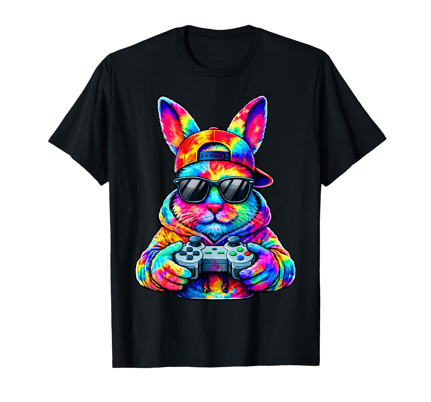 Funny Gaming Tie Dye Bunny Rabbit Easter Men Boy Toddler Kid T-Shirt