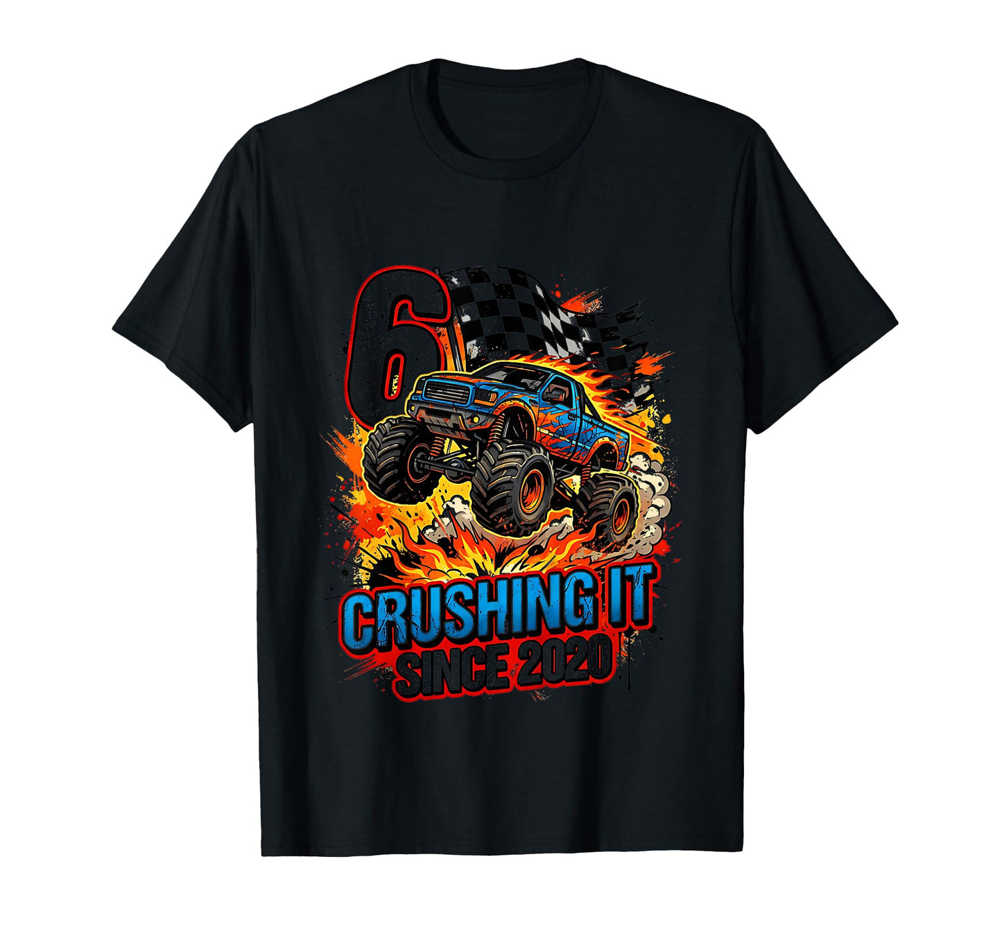 Kids 6th Birthday Truck Turning 6 Years Old Boy Born in 2020 T-Shirt