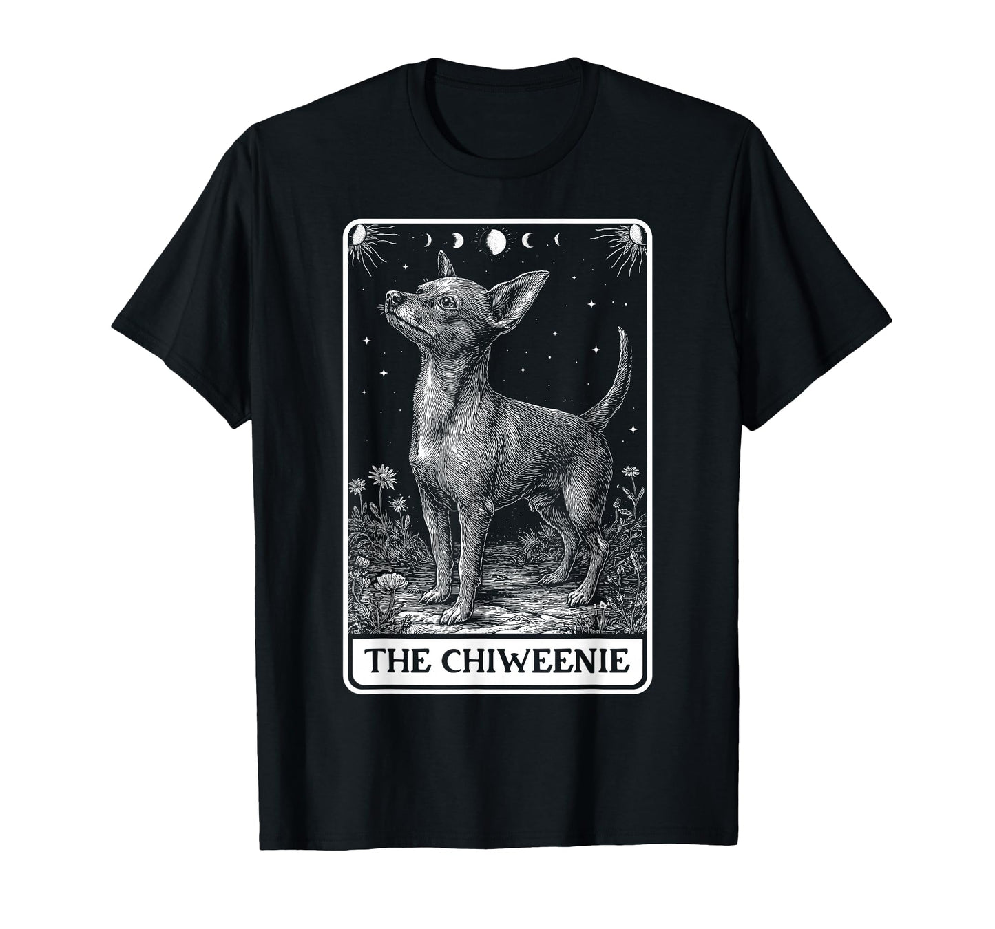 The Chiweenie Dog Tarot Card Witchy Moon T-Shirt