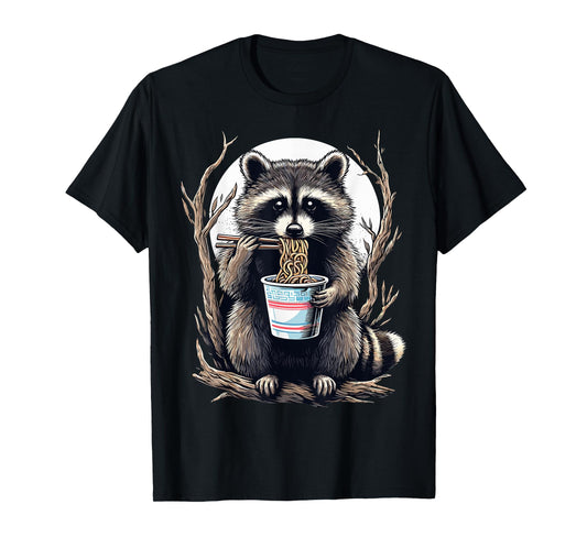 Raccoon Eating Instant Noodle Cup Funny Gifts For Women Men T-Shirt