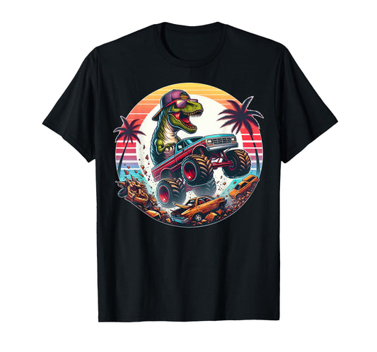 T-rex Dinosaur Monster Truck Vintage Kids Youth Toddlers Jam T-Shirt