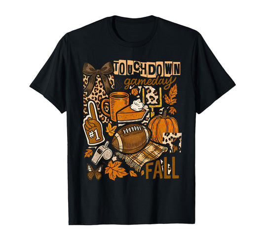Touchdown Football Game Day Pumpkin Thanksgiving Autumn Fall T-Shirt