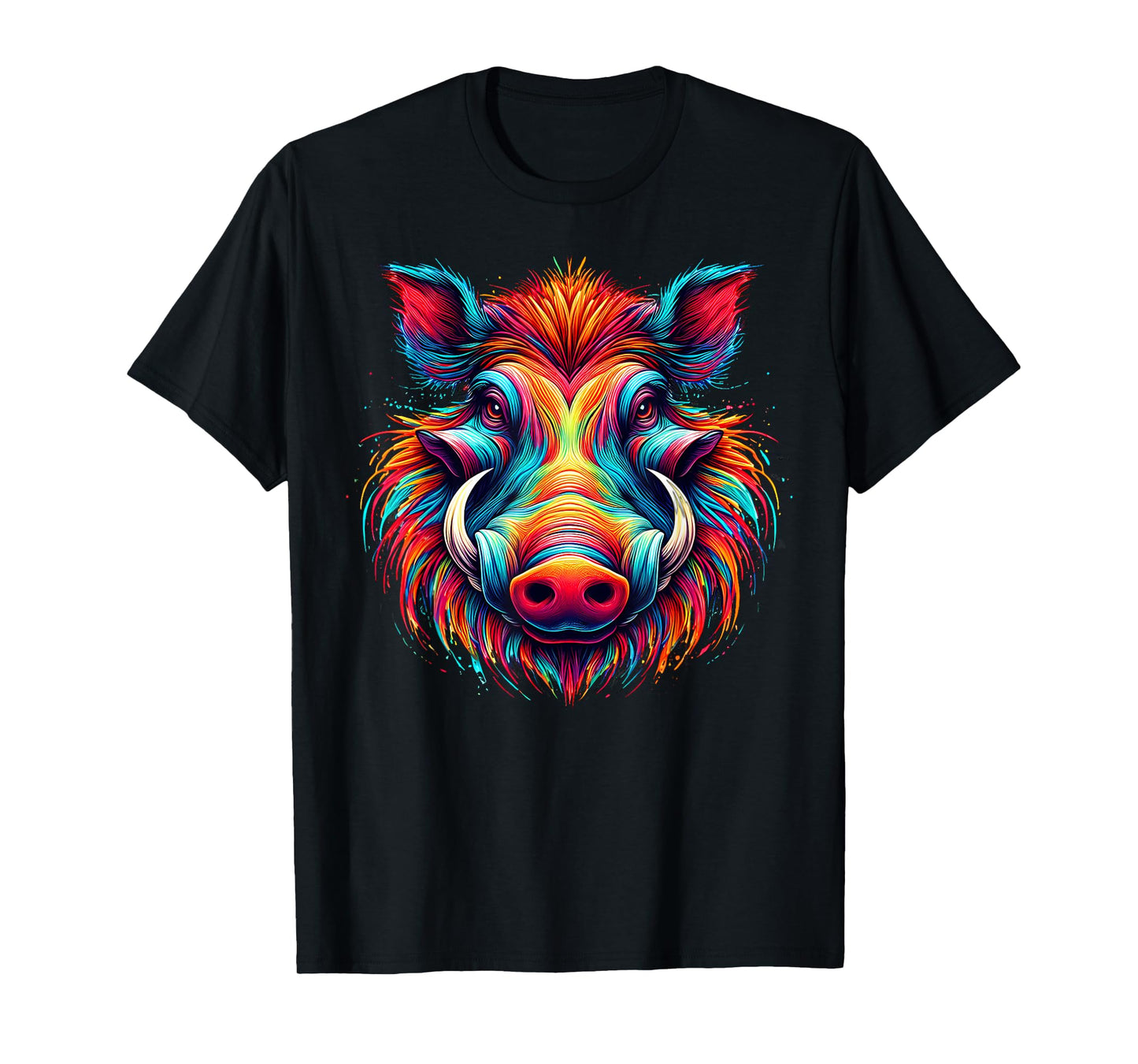 Cool Warthog Graphic Spirit Animal Illustration Tie Dye Art T-Shirt