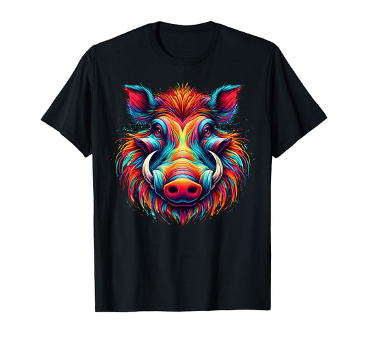 Cool Warthog Graphic Spirit Animal Illustration Tie Dye Art T-Shirt