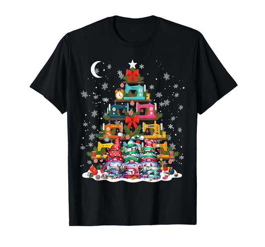 Cute Sewing Quilting Sewing Machine Christmas Tree Christmas T-Shirt